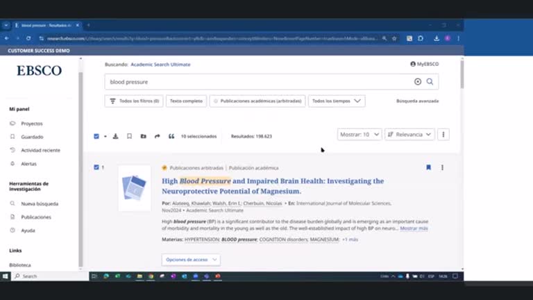 Nueva Interfaz del buscador de EBSCO para bases de datos suscritas por la Biblioteca UEX