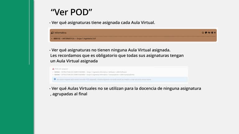 Novedades Mis aulas Docencia POD